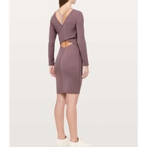 Lululemon Contour Mini Long Sleeve Dress Nulu Antique Bark Purple 6